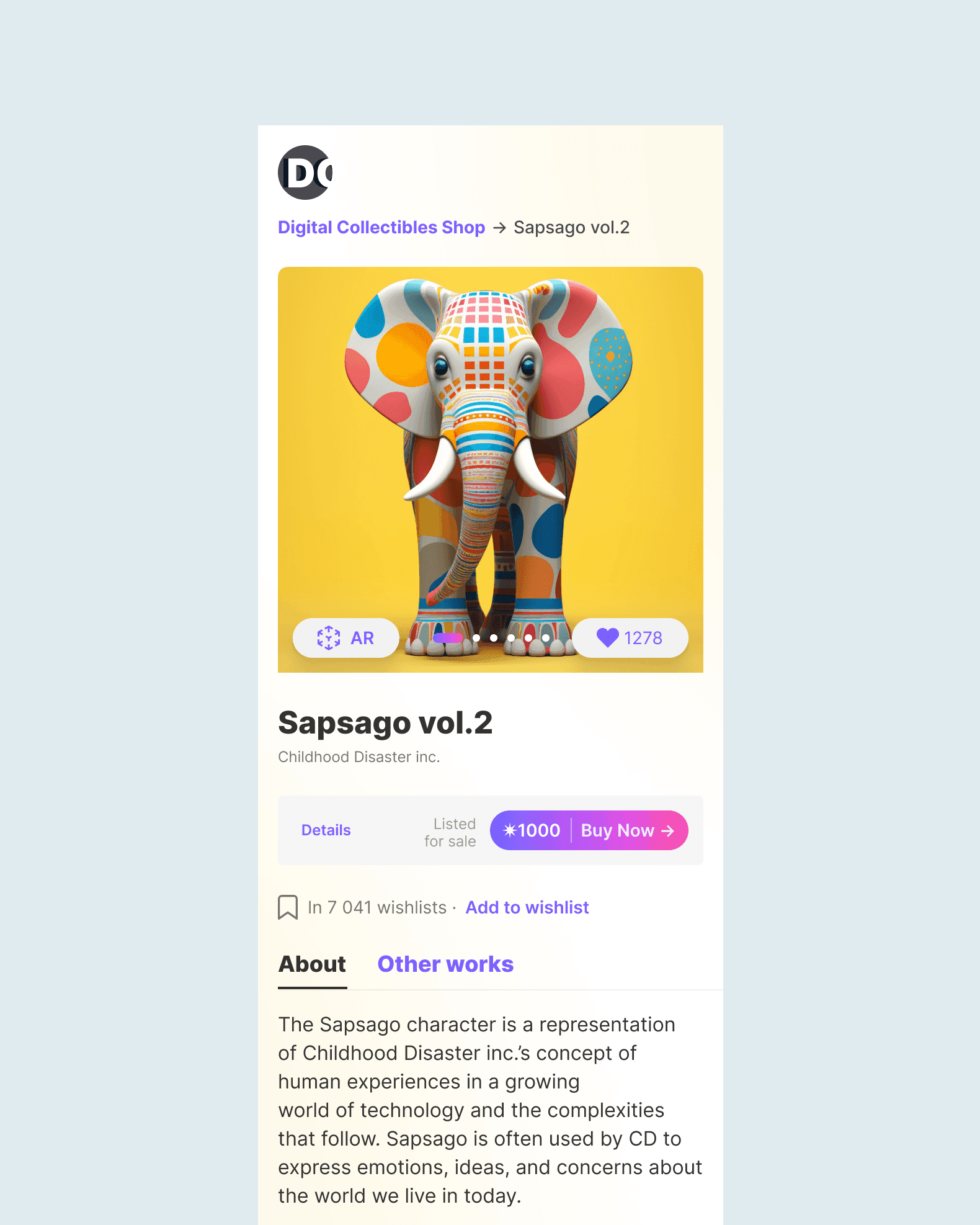 Экраны интерфейса Digital Collectibles