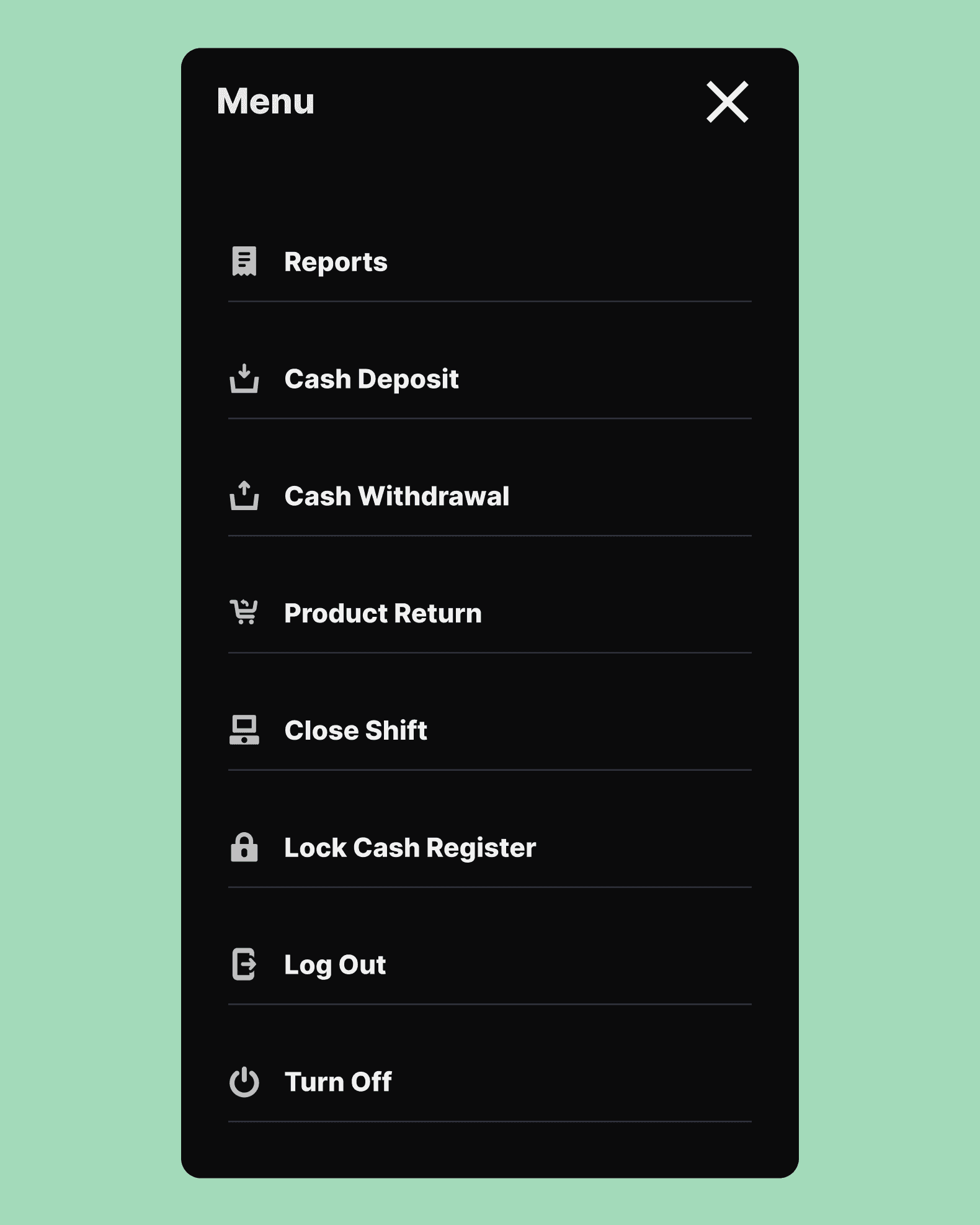 Экраны POS-интерфейса
